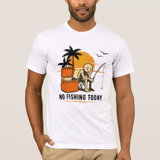 Geen Gevist Vandaag Sad Stickman Vist liefhebbers T-shirt