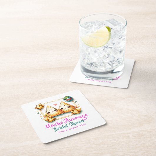Geen Gewone Fiesta! Laatste Bruidsfeest Vierkante Kartonnen Onderzetter (Insitu)