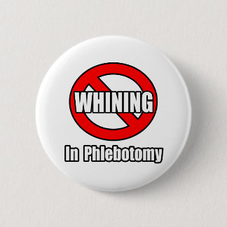 Geen gezeur in flebotomie ronde button 5,7 cm