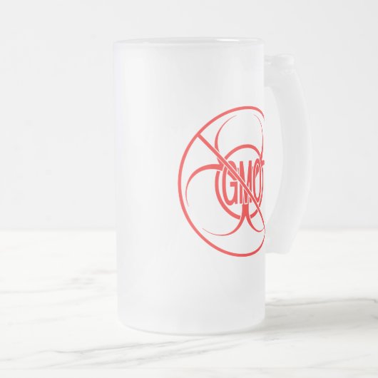 Geen GGO-Mok Biogevaarsewaarschuwing GGO-brillengl Matglas Bierpul (Voorkant rechts)