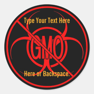 Geen GGO-stickers Aangepaste GGO-waarschuwing Ronde Sticker