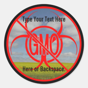 Geen GGO-stickers Aangepaste GGO-waarschuwing Ronde Sticker