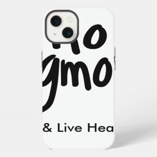 Geen GGO's Eet Leef Gezond Wit Zwart Promotie iPhone 13 Hoesje