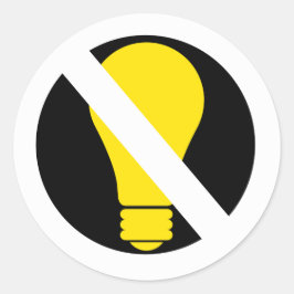geen gloeilampen ronde sticker