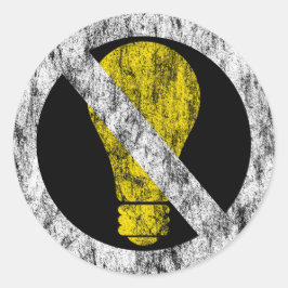geen gloeilampen ronde sticker