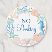 Geen gluren oceaan Waterverf schelp krans Bedankjes Labels (Voorkant)