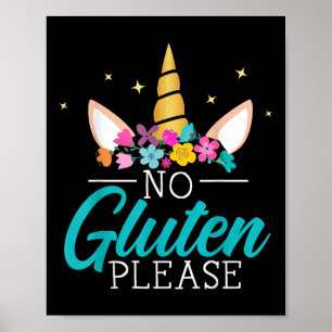 Geen Gluten alstublieft unicorn Celiac Disease Awa Poster