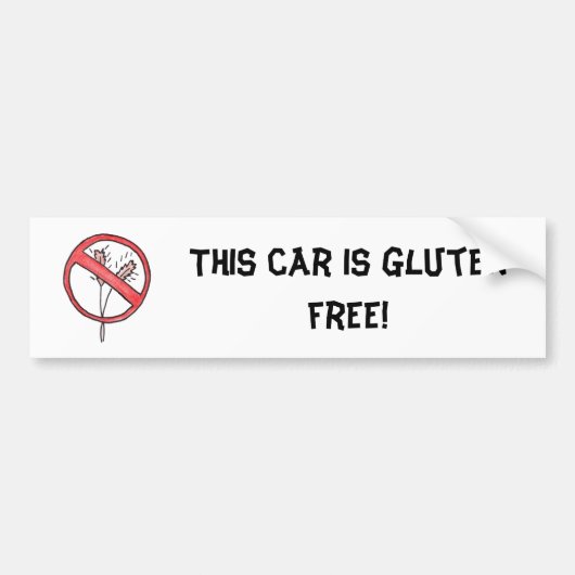 Geen gluten/hittevrij! bumpersticker (Voorkant)