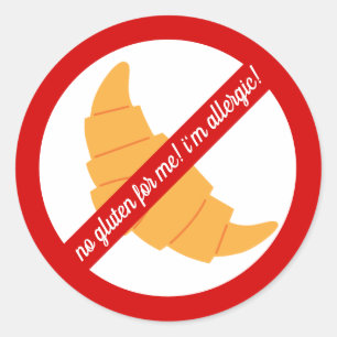 Geen gluten voor mij! - Gluten Allergy Alert Ronde Sticker