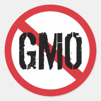 Geen GMO genetisch gemodificeerd voedsel Ronde Sticker