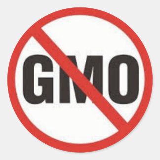 Geen GMO Symbol.jpg Ronde Sticker