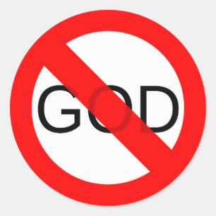 Geen God Anti God Ronde Sticker