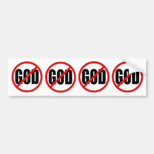 "GEEN GOD" BUMPERSTICKER (Voorkant)