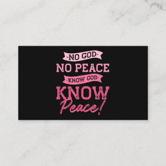 Geen God, geen vrede, ken God, ken vrede Schattige Visitekaartje