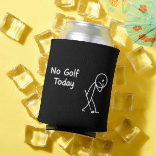 Geen golf vandaag Grappige treurige golfer figuur Blikjeskoeler