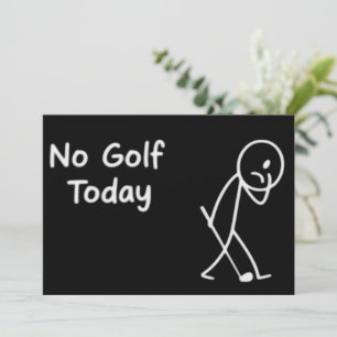 Geen golf vandaag Grappige treurige golfer figuur  Kaart