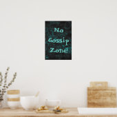 Geen Gossip Zone Blue Poster (Keuken)