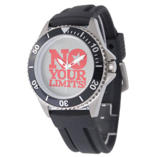 Geen grenzen! Rode tekst Horloge