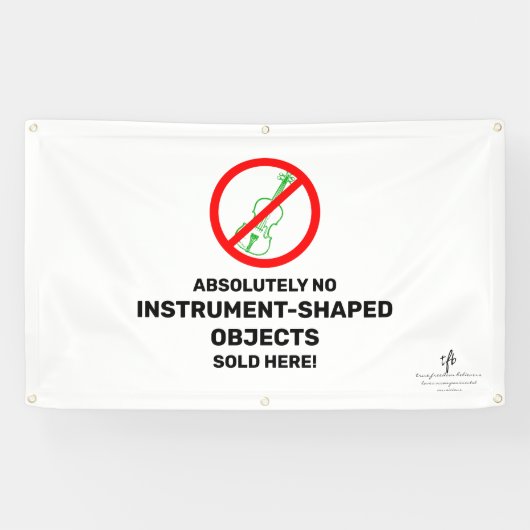 Geen groene Violet Lokale muziekwinkel Spandoek (Horizontaal)