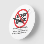 Geen grote winkels! ronde klok (Hoek)