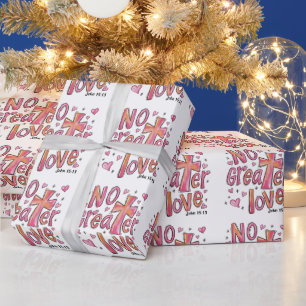 Geen Grotere Liefde Jezus Valentijn Kerstmis Chris Cadeaupapier