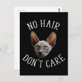 Geen Haar, Geen Zorg Grappige Sphynx Kat Briefkaart (Voorkant / Achterkant)