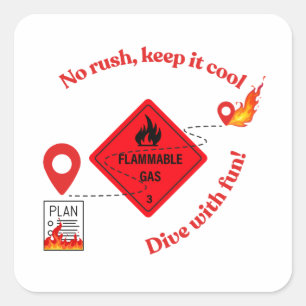 Geen Haast Blijf Koel Vrachtwagenchauffeur Vierkante Sticker