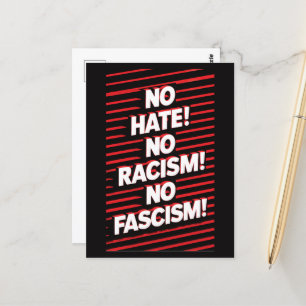 Geen haat geen racisme briefkaart