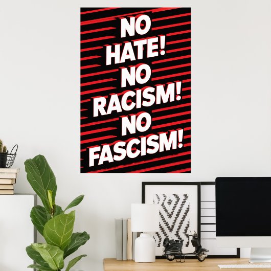 Geen haat geen racisme poster (Thuiskantoor)