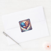 Geen haat meer, patriottisch gebroken hart vierkante sticker (Envelop)