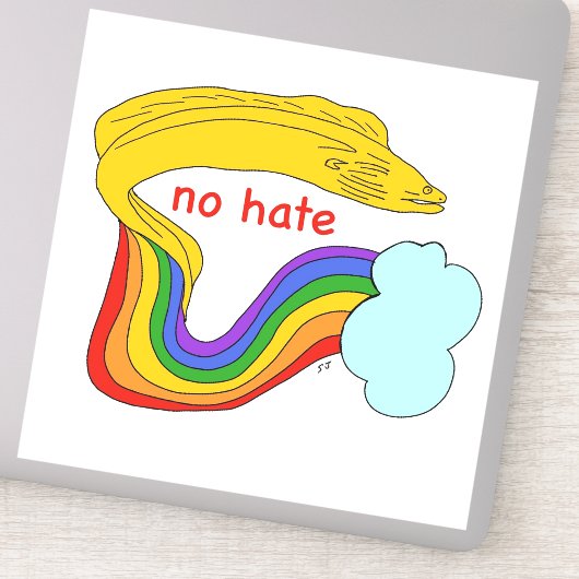 Geen haat moray eel sticker (Detail)