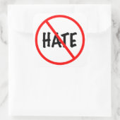Geen haat vierkante sticker (Tas)