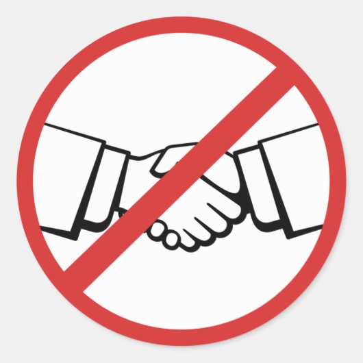 Geen handdruk ronde sticker (Voorkant)
