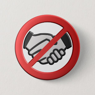Geen handdrukken alstublieft ronde button 5,7 cm
