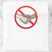 Geen handschudteken ronde sticker (Tas)