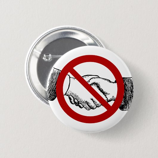 Geen handshake-Button Ronde Button 5,7 Cm (Voorkant /achterkant)