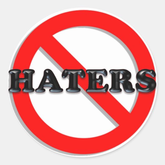 Geen haters ronde sticker (Voorkant)