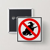 Geen heksenbord vierkante button 5,1 cm (Voorkant /achterkant)