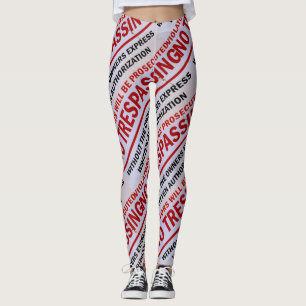 geen het schenden tekenrood op wit leggings