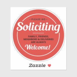 Geen het vragen (bewerkbaar) voordeur 4"Vinyl Sticker