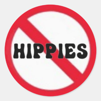 Geen Hippies kleine sticker