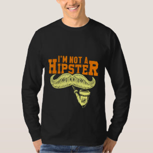 Geen hipster snor pijp roker hippies vrije geest t-shirt