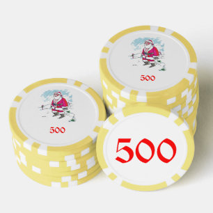 Geen Ho Ho Ho geel 500 gestreepte pokerchip