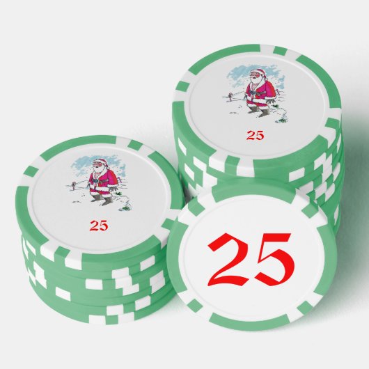 Geen Ho Ho Ho groen 25 gestreepte pokerchip (Opstapeling)