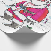 Geen Ho-Ho-Ho grote Santa matte inpakpapier (Hoek)