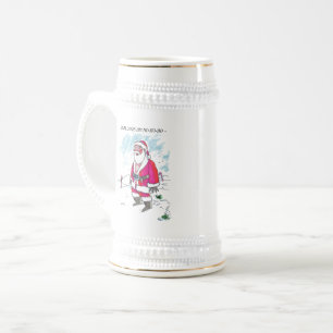 Geen Ho-Ho-Ho-Ho tekst witte stein een gouden sier Bierpul