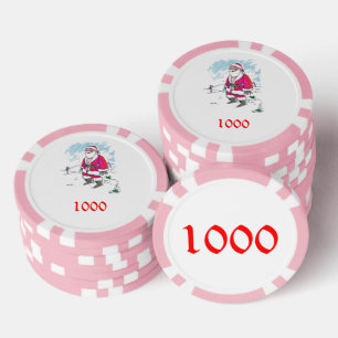 Geen Ho Ho Ho roze 1000 gestreepte pokerchip