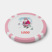 Geen Ho Ho Ho roze 1000 gestreepte pokerchip (Enkel)