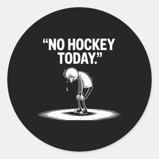 Geen hockey vandaag (2)  ronde sticker (Voorkant)