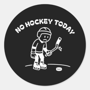 Geen hockey vandaag Grappig voor een ijshockeyspel Ronde Sticker